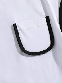 SHEIN 男童休闲简约优雅T恤，采用牙签褶设计，面料舒适，适合夏秋穿着。 - 白色 - 查看 4