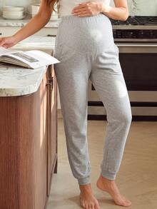 GentleRue Maternity Women's Comfortable Casual Grey Maternity Sweatpants - Grey - View 1