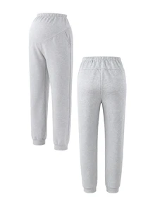 GentleRue Maternity Women's Comfortable Casual Grey Maternity Sweatpants - Grey - View 7