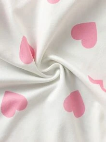 BABY GIRLS Cute Cartoon Cat & Pink Heart Pattern Spaghetti Strap Romper, Summer Casual Comfortable Loose Fit Long Pants - Multicolor - View 8
