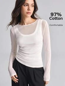 Ontre 2026 New Elegant Modern Women's Blouse For All Seasons, Versatile Slimming And Height-Enhancing Top For Party, Daily Wear, Commute, Office, Date, Fashion Outfits And Street Style - White - View 1