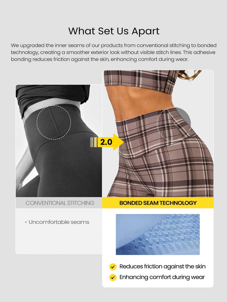26" FeatherFit™ Keep It Classic Seam-Free High-Waist Bonding Comfort Back Pocket Leggings Low Impact Yoga Pilates Studio Daily Wear Spring Summer
