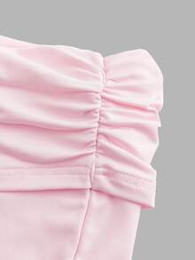 SHEIN EZwear 女士對比色蕾絲夏季休閒背心和短褲 - 粉色 - 查看 3