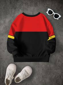 BATMAN X SHEIN Young Boy Crew Neck Long Sleeve Casual Versatile Sweatshirt - White - View 2