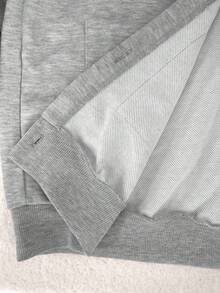 Resyla Plus Size Women Solid Color Long Sleeve Single-Breasted Casual Pocket Jacket, Autumn Fall - Grey - View 3