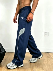 Sport MetroGents Men's Colorblock Patchwork Sports Pants, Gym - Multicolor - View 6