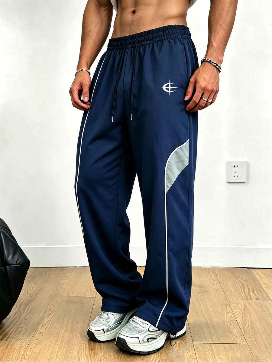 Sport MetroGents Men's Colorblock Patchwork Sports Pants, Gym - Multicolor - View 1