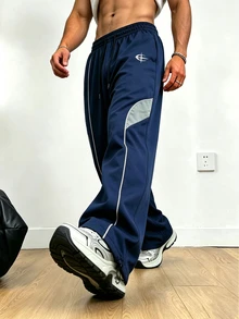 Sport MetroGents Men's Colorblock Patchwork Sports Pants, Gym - Multicolor - View 8