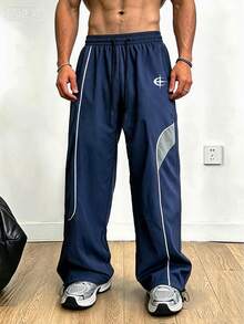 Sport MetroGents Men's Colorblock Patchwork Sports Pants, Gym - Multicolor - View 7