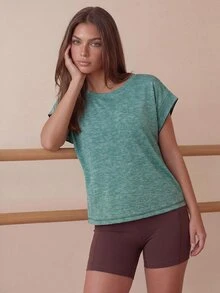 Eassivo Eassivo Crossover Back Hollow Out Sports Tank Top, Women Breathable Workout Fitness Tank Top - Green - View 6