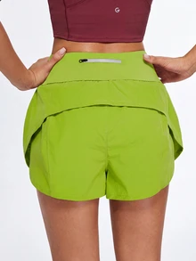 SHEIN Sports Women's Sports Shorts With Pockets, Yoga Pants, Running - Green - View 5