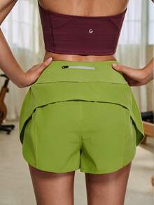 SHEIN Sports Women's Sports Shorts With Pockets, Yoga Pants, Running - Green - View 2
