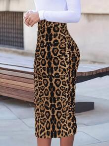 SHEIN Women Summer Fashionable Leopard Print Bodycon Skirt Fall Cloth For Women - Multicolor - View 1