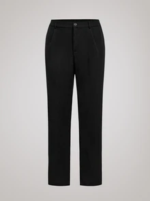 Officeau Men's Retro Money Pattern Casual Business Trousers - Black - View 3