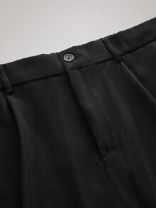 Officeau Men's Retro Money Pattern Casual Business Trousers - Black - View 5