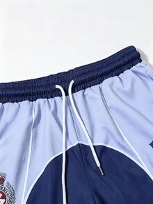 Gym Rark Men's Drawstring Waist Letter Print Colorblock Casual Daily Travel Sports Long Pants - Multicolor - View 4
