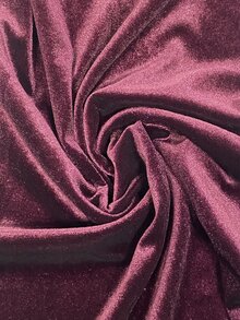 SHEIN Velvet Patchwork Lace Short Dress - Burgundy - View 3