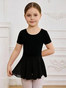 Pakaian Anak Perempuan, Baju Balet Profesional, Latihan, Lucu, Natal, Kembali ke Sekolah Musim Gugur - Hitam - View 3