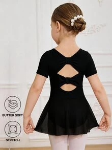 Pakaian Anak Perempuan, Baju Balet Profesional, Latihan, Lucu, Natal, Kembali ke Sekolah Musim Gugur - Hitam - View 2