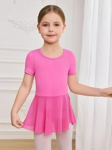 Young Girls School Ballet Dance Leotard Cute Bow Backless Sports Cutout Summer Breathable Outfit Autumn Winter 7th Birthday Baby Pink Princess Cowgirl - Hot Pink - View 7
