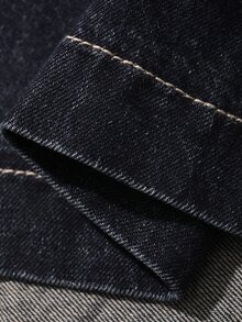 Livesso Petite Damjacka i denim med knappar och lång ärm, höstmode - Vitt - Visa 9