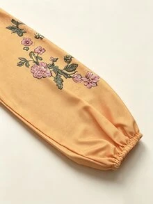 SHEIN 秋季優雅度假長袖花卉印花女上衣，派對聚會購物通勤女上衣 - 黃色 - 查看 7