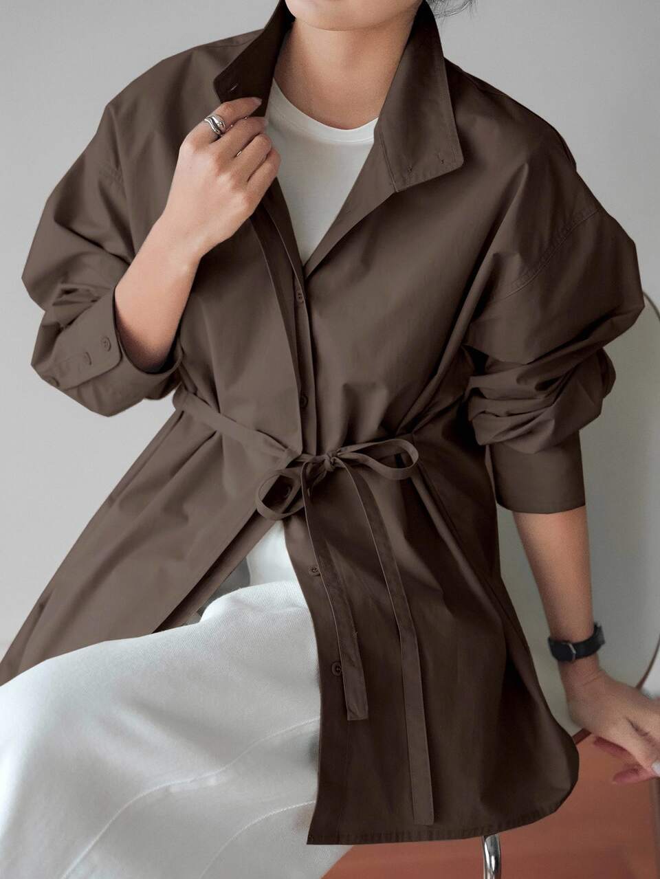 Women's Solid Color Casual Versatile Daily Wear Shirt Fall