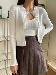 DAZY Women Lightweight Cardigans Fall - White - View 7