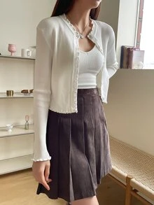 DAZY Women Lightweight Cardigans Fall - White - View 10
