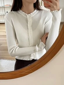 DAZY Women Lightweight Cardigans Fall - White - View 3