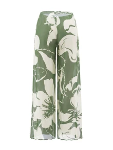 SHEIN Swim 2026SS Spring/Summer Sage Green Boho Tropical Elegant High-End Women's One-Piece Set For Vacation, Beach Vacation, Seaside And Casual Wear - Multicolor - View 7