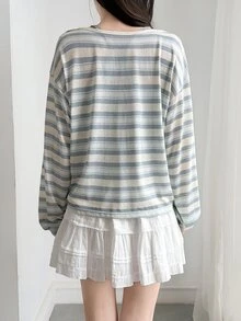 DAZY Women's Striped Colorblock Casual Versatile Daily Wear T-Shirt Fall - Multicolor - View 6