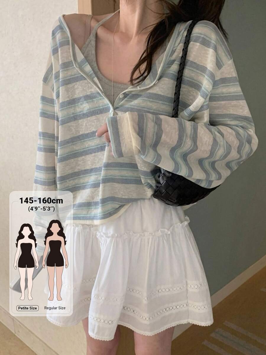 DAZY Women's Striped Colorblock Casual Versatile Daily Wear T-Shirt Fall - Multicolor - View 1