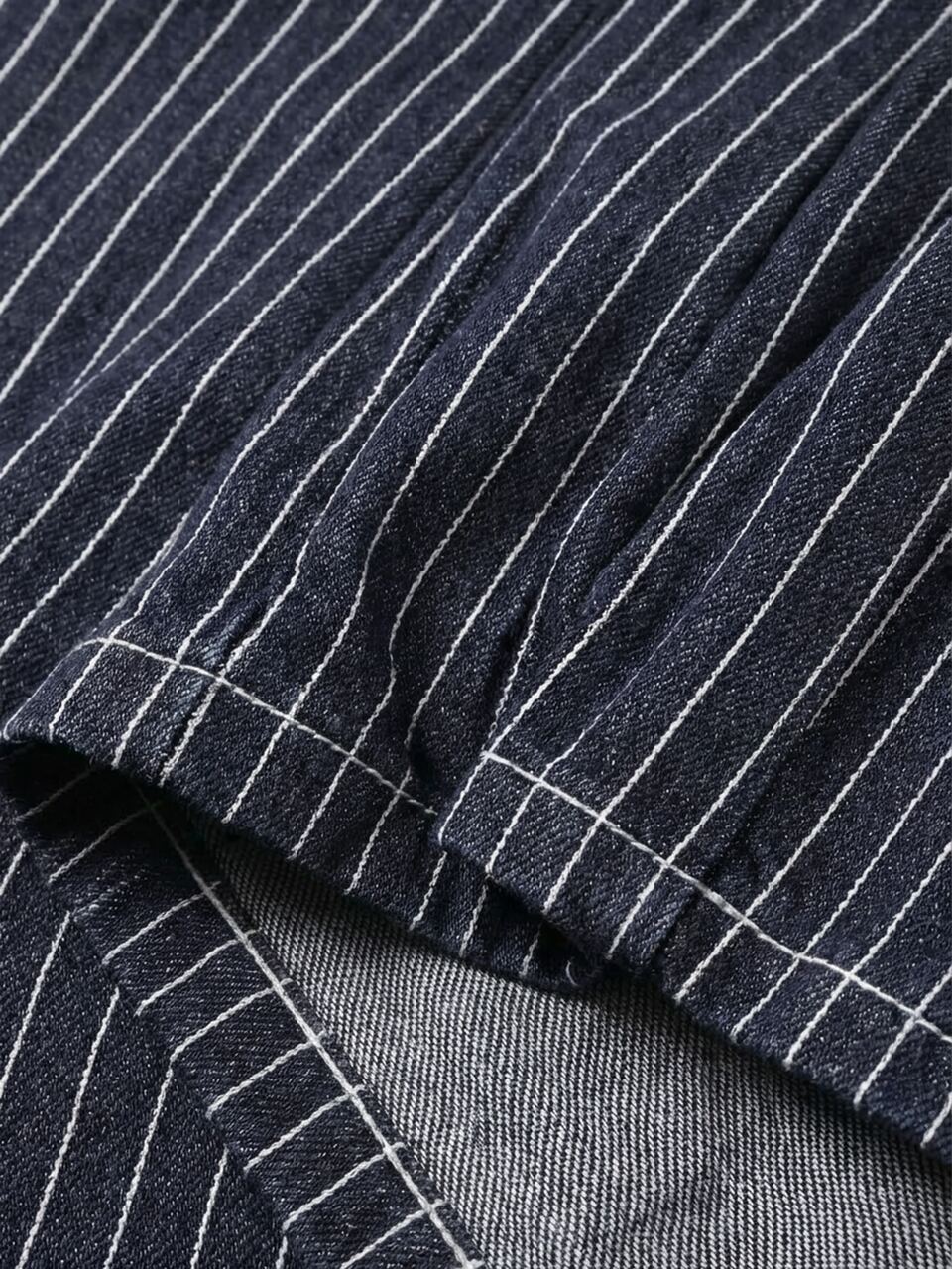 Women's Striped Button Long Sleeve Jacket And Pants Denim Set Fall