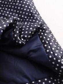 SHEIN Women's New Autumn/Winter Navy Blue Polka Dot Pattern Loose Sleeveless Elegant Daily Commute Holiday Home Party Gathering Outfit Work Office Vest Jacket - Navy Blue - View 8