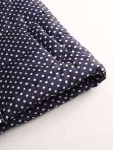 SHEIN Women's New Autumn/Winter Navy Blue Polka Dot Pattern Loose Sleeveless Elegant Daily Commute Holiday Home Party Gathering Outfit Work Office Vest Jacket - Navy Blue - View 6