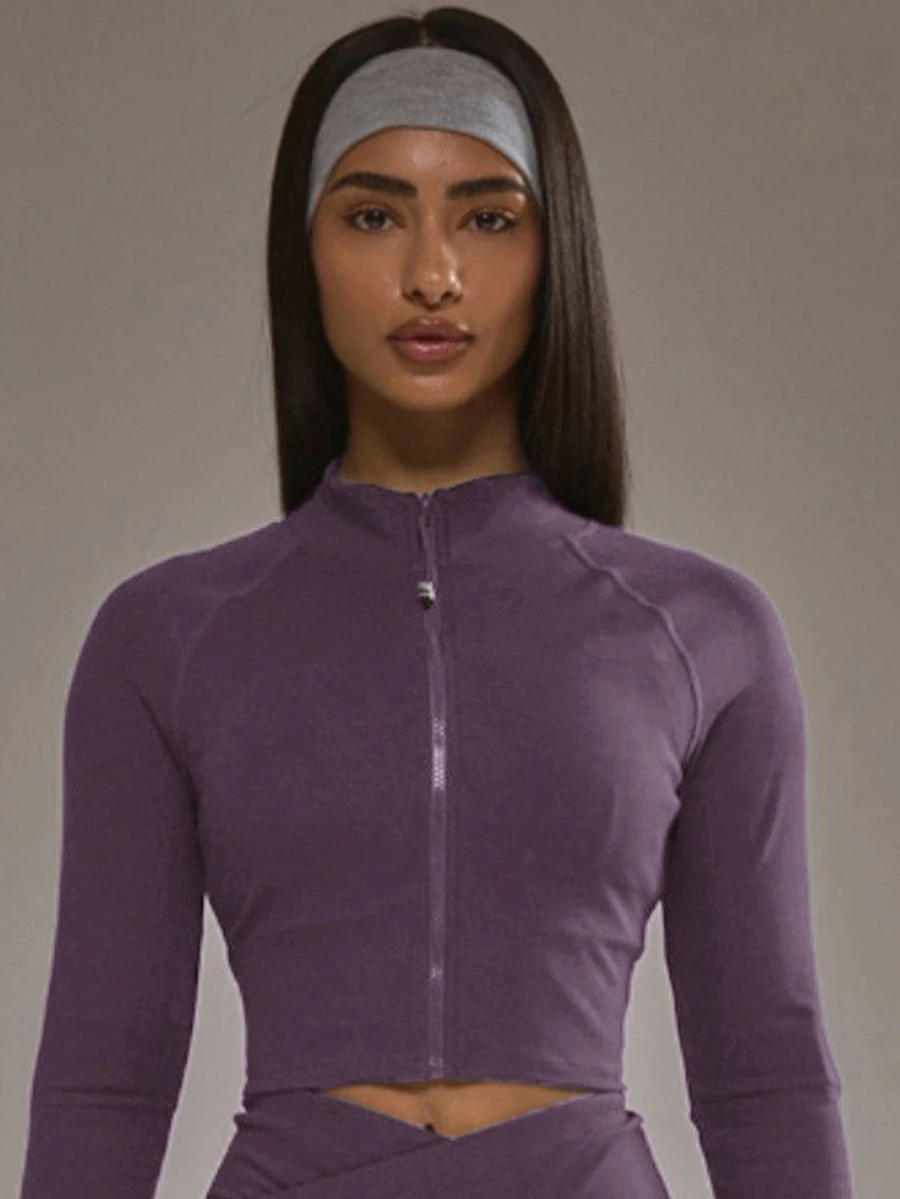 Musera Sport 交叉前开衩紧身裤套装(仅下装)板式网球冬季运动服健身房锻炼合金 - 紫色 - 查看 1