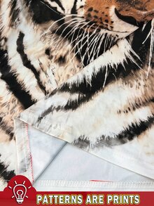 SHEIN 女款休閒露肩豹紋印花街頭風寬鬆T恤，動物印花，2000年代，Y2K - 彩色 - 查看 6