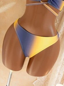 Swim Vcay 女士夏季扎染比基尼套装，含沙滩裙 - 彩色 - 查看 3