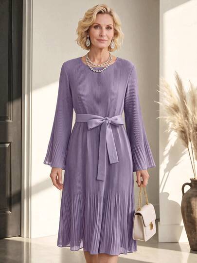 Miaspire Vestido elegante de unicolor para ir al trabajo para mujeres de mediana edad y mayores