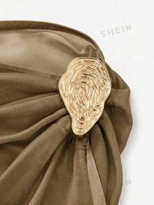 SHEIN Swim 2026SS 棕色 全白 橄欖綠 3件組女款泳衣套裝 度假休閒 性感沙灘派對 海邊夏季 - 棕色 - 查看 6