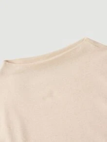 SHEIN MOD 女款棉質杏色兩件套：無袖時尚修身立領上衣，度假夏季休閒優雅，適合早午餐與花園派對 - 淡黃色 - 查看 3