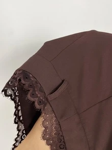 Aloruh 女款純色休閒百搭日常穿著長褲 - 咖啡棕 - 查看 3