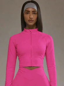 Musera Sport 交叉前开衩紧身裤套装（仅下装）板式网球秋冬运动服健身房锻炼合金 - 玫紅色 - 查看 1