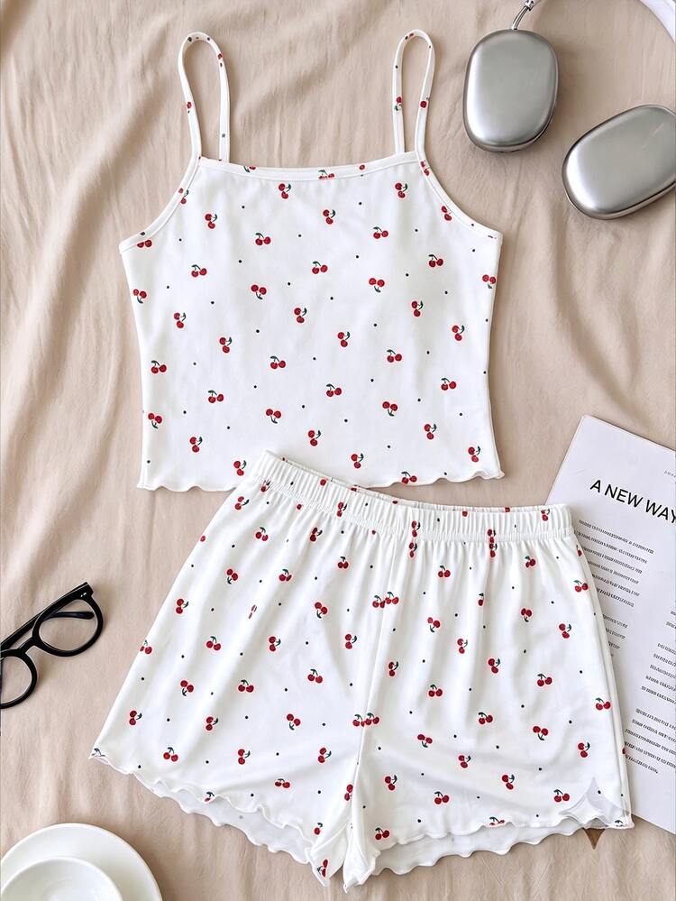 Tween Girl Casual Cute Princess Minimalist Slim Fit Camisole Top And Shorts Lounge Set, Suitable For Soft Summer Evening Girls White - Multicolor - View 3