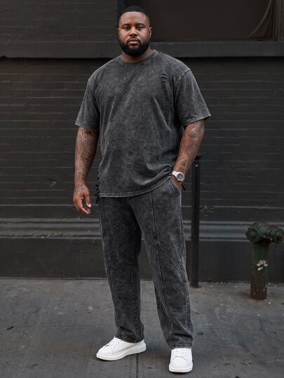 Ethos Form Men's Plus Size Crew Neck Short Sleeve T-Shirt Set