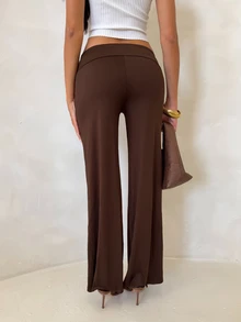 Glamine Brown High Elasticity Solid Color Baggy Long Pants Back To School Fall Autumn Gym Yoga Pilates Running Jogging Casual Lounge Workout Stretchy Everyday - Mocha Brown - View 5