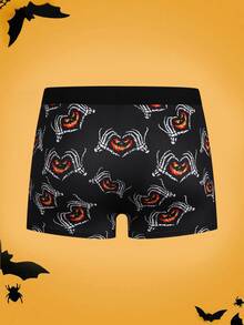 Notgurli Men's Black And Pink Pattern Printed Boxer Briefs Halloween Winter Funny Cute - Multicolor - View 2