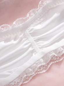 Crystal Vow 1pc Lace Patchwork Bandeau Bra With Non-Slip Silicone Grip For Women - White - View 6