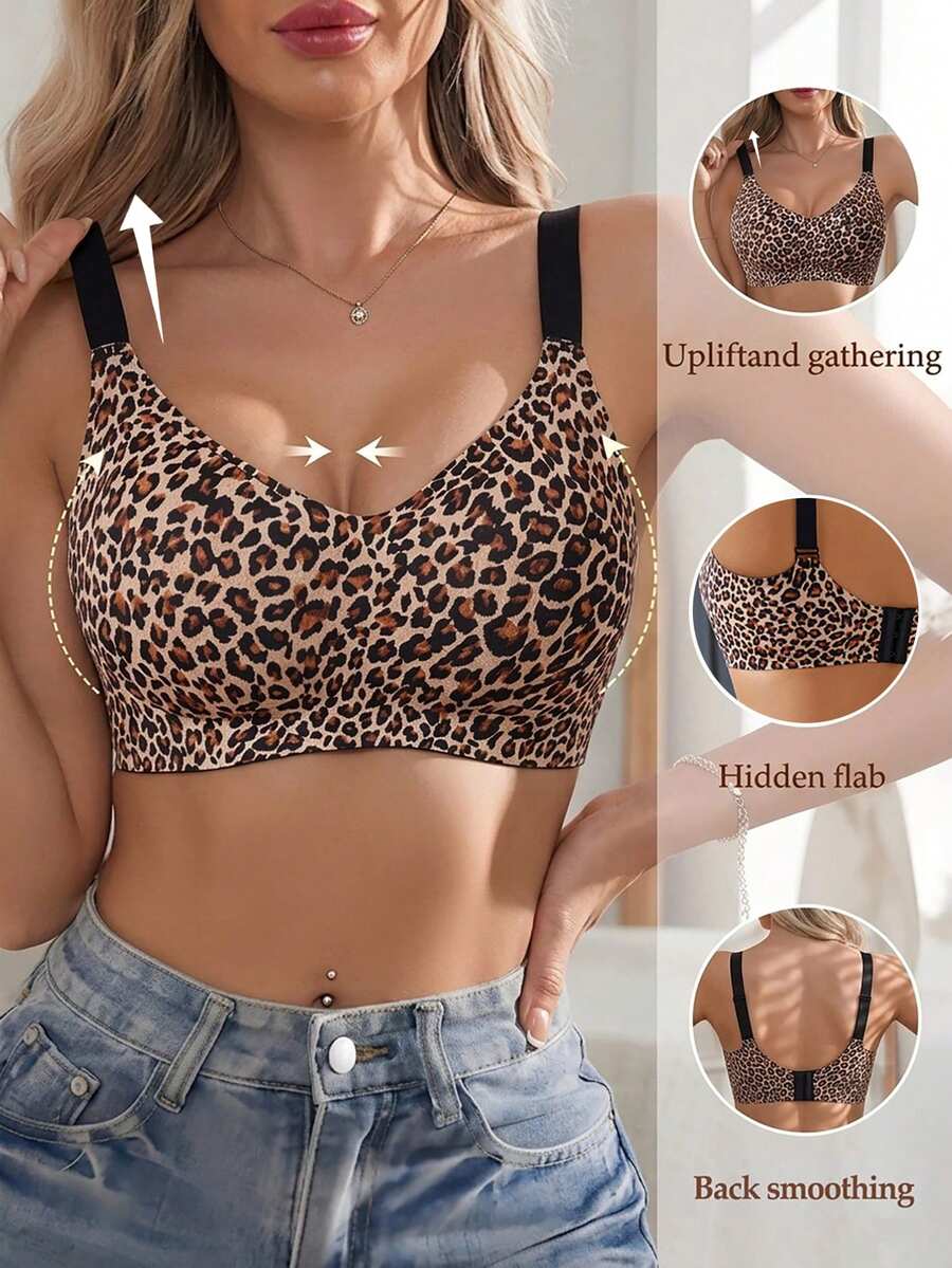 1pc Women's Minimalist Comfortable Seamless Jelly Gel Wirefree Bra With Non-Removable Pads